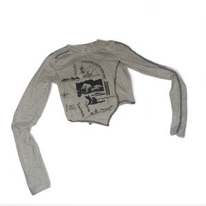 Graphic Long Sleeve Crop Top